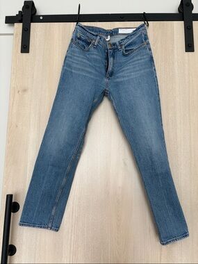 rag & bone Classic Straight-Leg Jeans in Medium Blue Wash